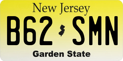 NJ license plate B62SMN