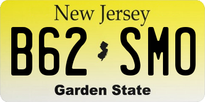 NJ license plate B62SMO
