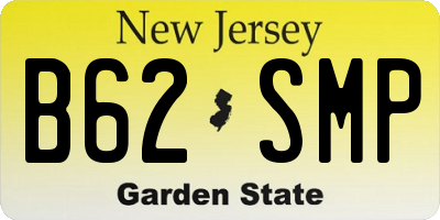 NJ license plate B62SMP
