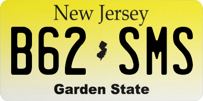 NJ license plate B62SMS