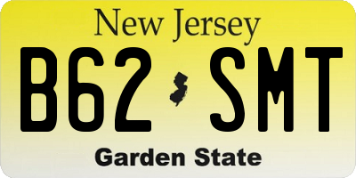 NJ license plate B62SMT
