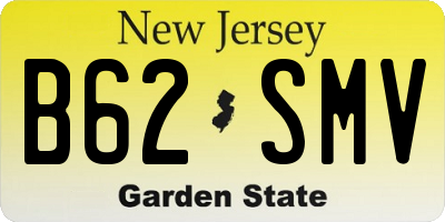 NJ license plate B62SMV