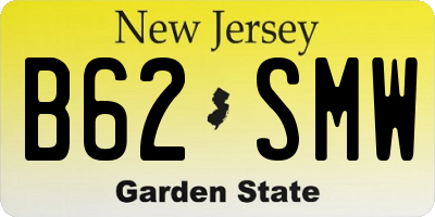 NJ license plate B62SMW
