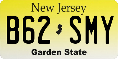 NJ license plate B62SMY