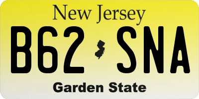 NJ license plate B62SNA