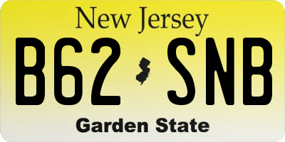 NJ license plate B62SNB