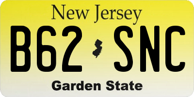 NJ license plate B62SNC