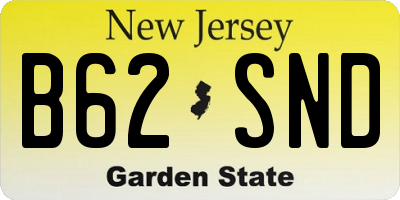 NJ license plate B62SND
