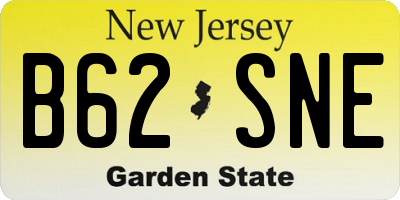 NJ license plate B62SNE