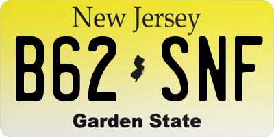 NJ license plate B62SNF