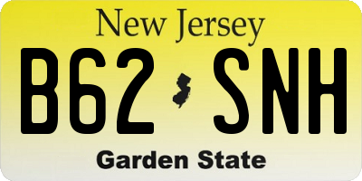 NJ license plate B62SNH