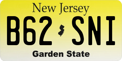 NJ license plate B62SNI