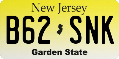 NJ license plate B62SNK