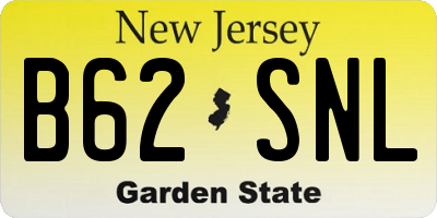 NJ license plate B62SNL