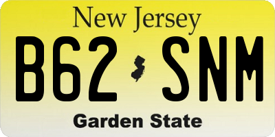 NJ license plate B62SNM