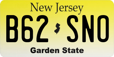 NJ license plate B62SNO