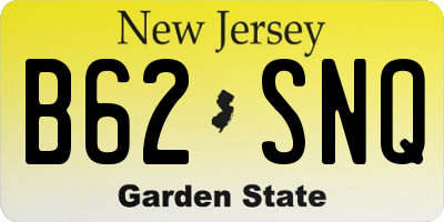 NJ license plate B62SNQ