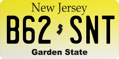 NJ license plate B62SNT