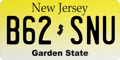 NJ license plate B62SNU