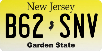 NJ license plate B62SNV