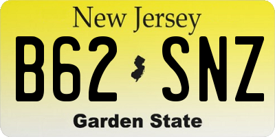 NJ license plate B62SNZ