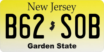 NJ license plate B62SOB