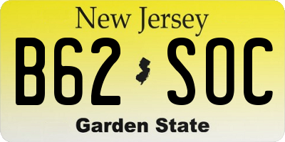NJ license plate B62SOC