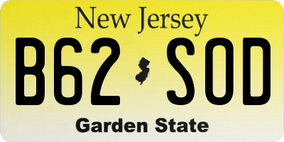 NJ license plate B62SOD