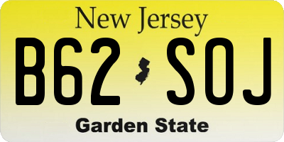NJ license plate B62SOJ