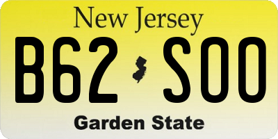 NJ license plate B62SOO