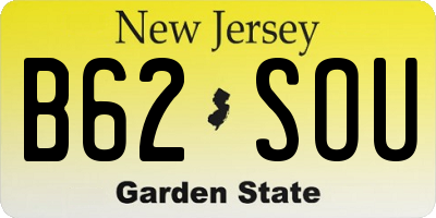 NJ license plate B62SOU