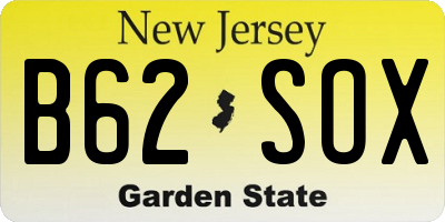 NJ license plate B62SOX