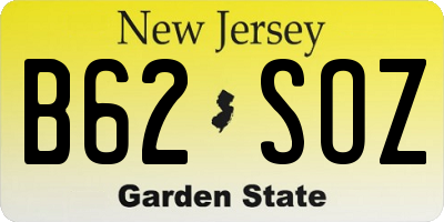 NJ license plate B62SOZ