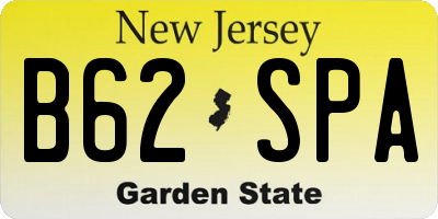 NJ license plate B62SPA