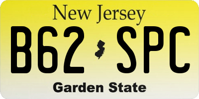 NJ license plate B62SPC