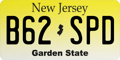 NJ license plate B62SPD