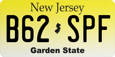 NJ license plate B62SPF