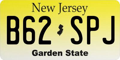 NJ license plate B62SPJ