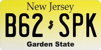 NJ license plate B62SPK