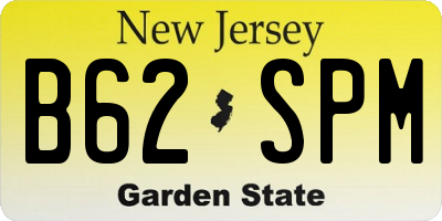 NJ license plate B62SPM