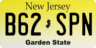 NJ license plate B62SPN