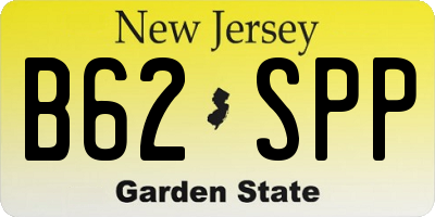 NJ license plate B62SPP