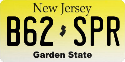 NJ license plate B62SPR