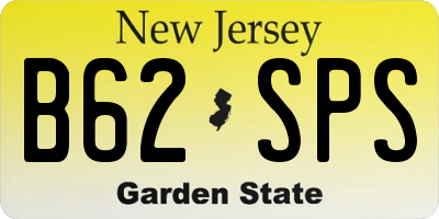 NJ license plate B62SPS