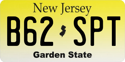 NJ license plate B62SPT