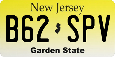 NJ license plate B62SPV