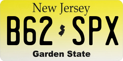 NJ license plate B62SPX