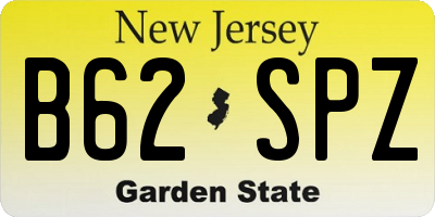 NJ license plate B62SPZ