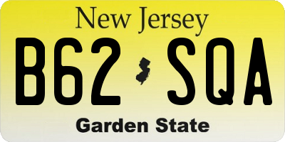 NJ license plate B62SQA