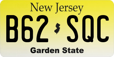 NJ license plate B62SQC